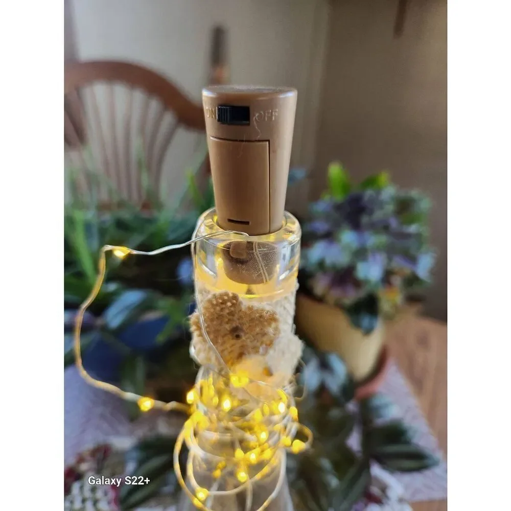 Decorative wine bottle with lights inside